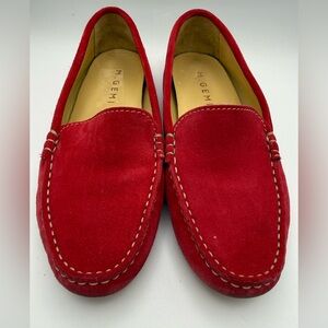 M. Gemi Red Suede Loafer Driving Moccasin Size 37 EU / US 7